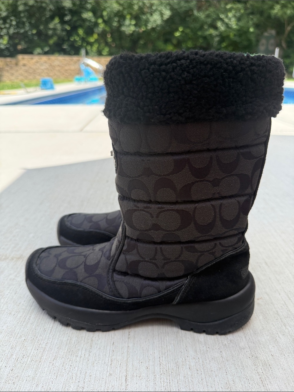 Coach Sonya Winter Snow Boots Black Side Zip Women’s US 8 - Picture 2 of 12